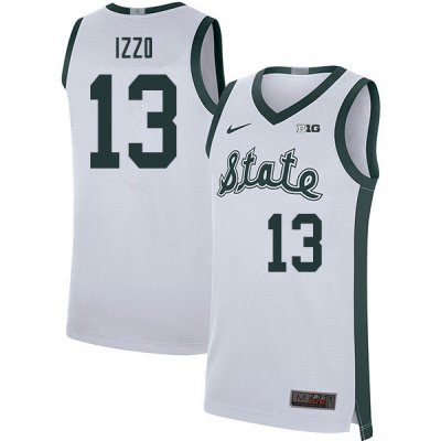 Men Steven Izzo Michigan State Spartans #13 Nike NCAA 2020 Retro White Authentic College Stitched Basketball Jersey JF50N21EJ